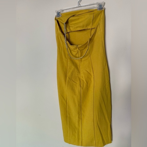 NBD Ciara One Shoulder Diamond Mini Dress | Size XS NWT Saffron Yellow - Picture 13 of 16